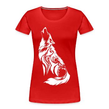 Tribal Wolf Nordic Tattoo - Frauen Premium Bio T-Shirt - Rot - Vorne - Mia (176cm)