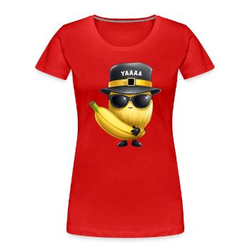 Melon, melon miel et banane avec chapeau et verres - T-shirt bio Premium Femme - rouge - Devant - Mia (176cm)