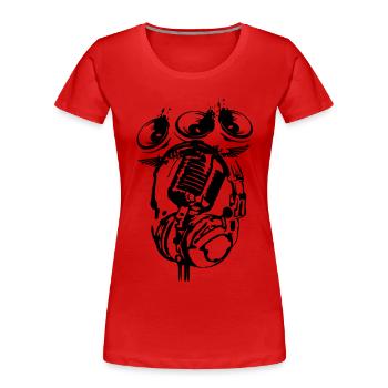 big_sound_maker3 couleurs - T-shirt bio Premium Femme - rouge - Devant - Mia (176cm)
