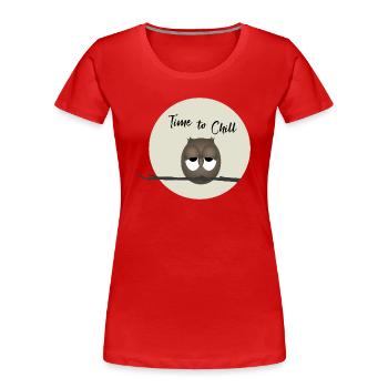 Owl - Time to relax - Women's Premium Organic T-Shirt - red - Front - Mia (176cm)