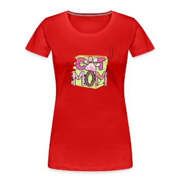 Katzen-Mama - Frauen Premium Bio T-Shirt - Rot - Vorne - Mia (176cm)