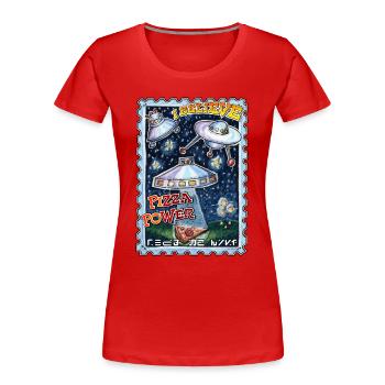 Message extraterrestre - T-shirt bio Premium Femme - rouge - Devant - Mia (176cm)