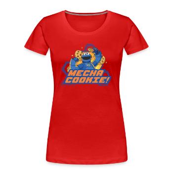 Mecha Builders Mecha Cookie - Frauen Premium Bio T-Shirt - Rot - Vorne - Mia (176cm)