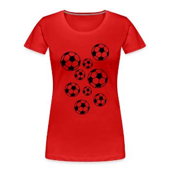 Soccer - Women's Premium Organic T-Shirt - red - Front - Mia (176cm)