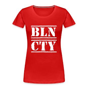 Berlin Souvenir Touristen Hauptstadt Metropole BLN - Frauen Premium Bio T-Shirt - Rot - Vorne - Mia (176cm)