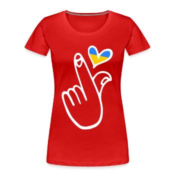 Ukraine - Frauen Premium Bio T-Shirt - Rot - Vorne - Mia (176cm)