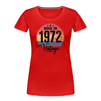 Vintage Made in 1972 Year of Birth 1972 Birthday - Women's Premium Organic T-Shirt - red - Front - Mia (176cm)