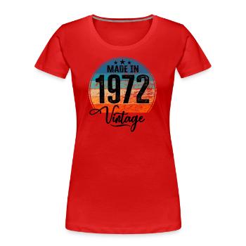 Vintage Made in 1972 Year of birth 1972 Birthday - Women's Premium Organic T-Shirt - red - Front - Mia (176cm)