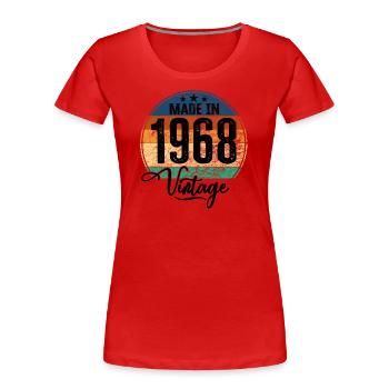 Vintage Made in 1968 Geburtsjahr 1968 Geburtstag - Frauen Premium Bio T-Shirt - Rot - Vorne - Mia (176cm)
