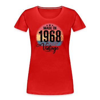 Vintage Made in 1968 Geburtsjahr 1968 Geburtstag - Frauen Premium Bio T-Shirt - Rot - Vorne - Mia (176cm)