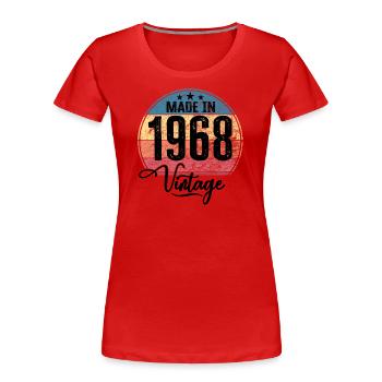 Vintage Made in 1968 Geburtsjahr 1968 Geburtstag - Frauen Premium Bio T-Shirt - Rot - Vorne - Mia (176cm)