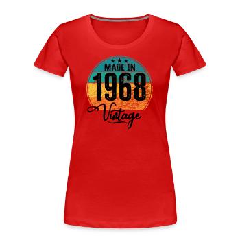 Vintage Made in 1968 Geburtsjahr 1968 Geburtstag - Frauen Premium Bio T-Shirt - Rot - Vorne - Mia (176cm)