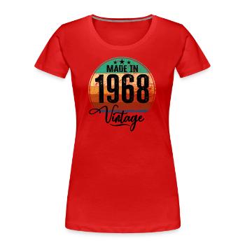 Vintage Made in 1968 Geburtsjahr 1968 Geburtstag - Frauen Premium Bio T-Shirt - Rot - Vorne - Mia (176cm)