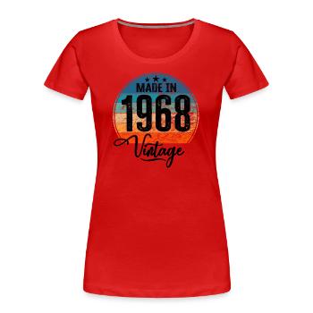 Vintage Made in 1968 Geburtsjahr 1968 Geburtstag - Frauen Premium Bio T-Shirt - Rot - Vorne - Mia (176cm)