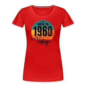 Vintage Made in 1960 Year of birth 1960 Birthday - Women's Premium Organic T-Shirt - red - Front - Mia (176cm)