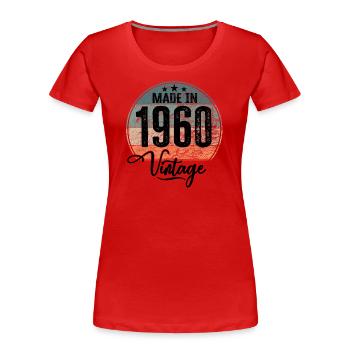 Vintage Made in 1960 Year of birth 1960 Birthday - Women's Premium Organic T-Shirt - red - Front - Mia (176cm)