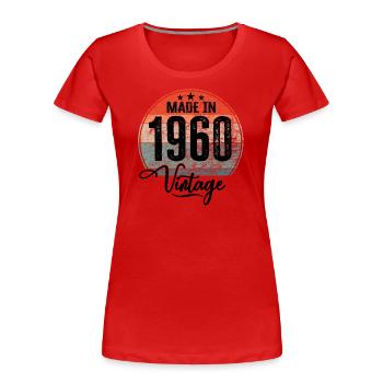 Vintage Made in 1960 Year of birth 1960 Birthday - Women's Premium Organic T-Shirt - red - Front - Mia (176cm)