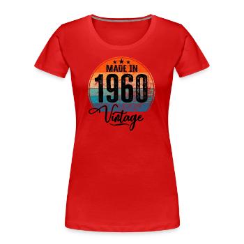 Vintage Made in 1960 Year of birth 1960 Birthday - Women's Premium Organic T-Shirt - red - Front - Mia (176cm)
