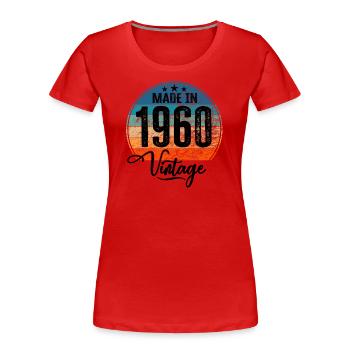 Vintage Made in 1960 Year of birth 1960 Birthday - Women's Premium Organic T-Shirt - red - Front - Mia (176cm)