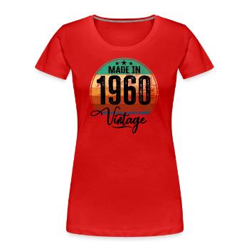 Vintage Made in 1960 Year of birth 1960 Birthday - Women's Premium Organic T-Shirt - red - Front - Mia (176cm)
