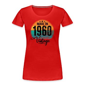 Vintage Made in 1960 Year of birth 1960 Birthday - Women's Premium Organic T-Shirt - red - Front - Mia (176cm)