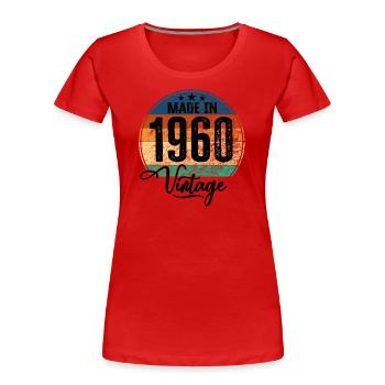 Vintage Made in 1960 Year of birth 1960 Birthday - Women's Premium Organic T-Shirt - red - Front - Mia (176cm)
