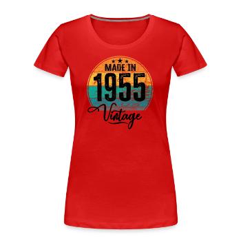 Vintage Made in 1955 Geburtsjahr 1955 Geburtstag - Frauen Premium Bio T-Shirt - Rot - Vorne - Mia (176cm)