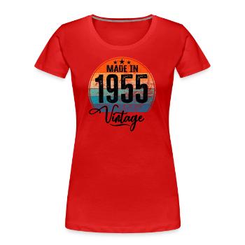 Vintage Made in 1955 Geburtsjahr 1955 Geburtstag - Frauen Premium Bio T-Shirt - Rot - Vorne - Mia (176cm)