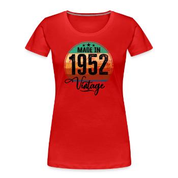 Vintage Made in 1952 Year of birth 1952 Birthday - Women's Premium Organic T-Shirt - red - Front - Mia (176cm)