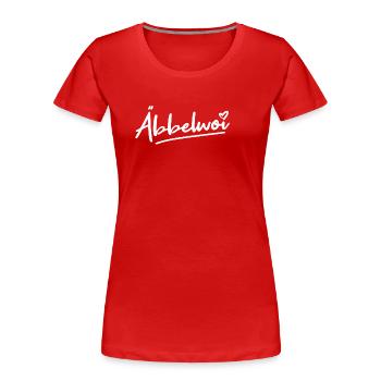 Äbbelwoi / Hessisch / Bembel - Frauen Premium Bio T-Shirt - Rot - Vorne - Mia (176cm)