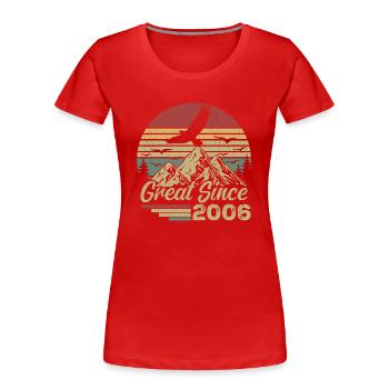 Vintage 2006 Cadeau D’anniversaire 2006 Retro 2006 - T-shirt bio Premium Femme - rouge - Devant - Mia (176cm)