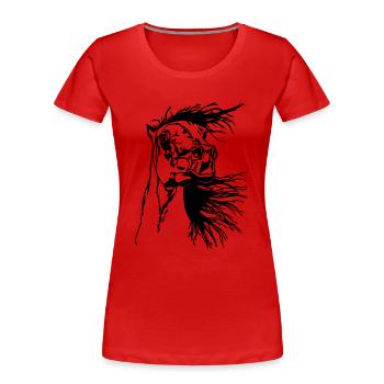 Araber im Wind - Frauen Premium Bio T-Shirt - Rot - Vorne - Mia (176cm)