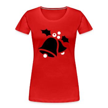 Weihnachten Glocken - Frauen Premium Bio T-Shirt - Rot - Vorne - Mia (176cm)