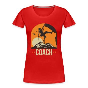 climbing coach climb climb climbing climbing woman - Women's Premium Organic T-Shirt - red - Front - Mia (176cm)