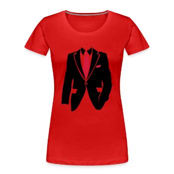 costume cravate business man 2105 - T-shirt bio Premium Femme - rouge - Devant - Mia (176cm)