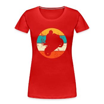 Motorradfahrer Motorradfahren - Frauen Premium Bio T-Shirt - Rot - Vorne - Mia (176cm)