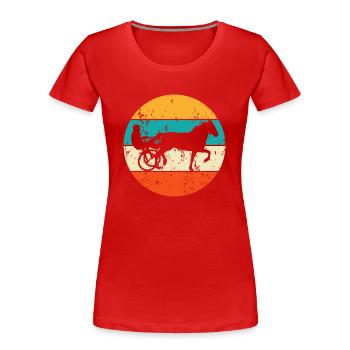 Trabrennsport Trabrennen Pferde Pferdesport Traber - Frauen Premium Bio T-Shirt - Rot - Vorne - Mia (176cm)