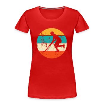 Feldhockeyspielerin Feldhockey Fieldhockey Hockey - Frauen Premium Bio T-Shirt - Rot - Vorne - Mia (176cm)