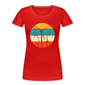 Erneuerbare Energien Windenergie Windkraft - Frauen Premium Bio T-Shirt - Rot - Vorne - Mia (176cm)
