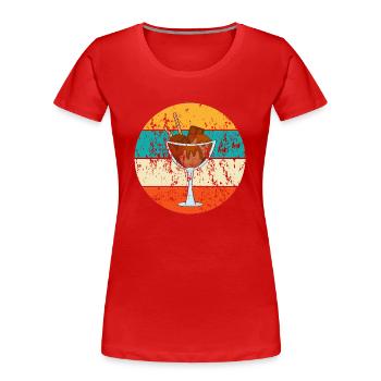 Vintage Retro Eisbecher - Frauen Premium Bio T-Shirt - Rot - Vorne - Mia (176cm)