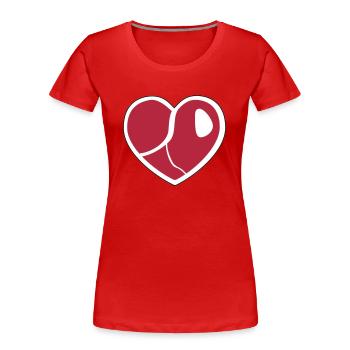 Steak de coeur - T-shirt bio Premium Femme - rouge - Devant - Mia (176cm)