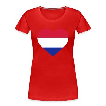 Netherlands Heart - Frauen Premium Bio T-Shirt - Rot - Vorne - Mia (176cm)
