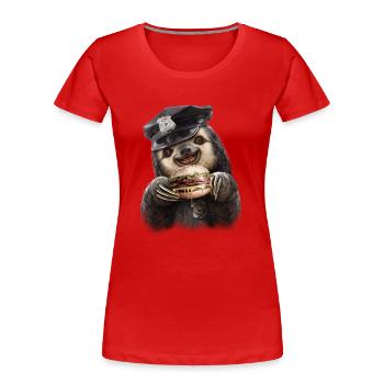 Burger Cop - T-shirt bio Premium Femme - rouge - Devant - Mia (176cm)