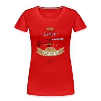 Super Sardine KRAFT - T-shirt bio Premium Femme - rouge - Devant - Mia (176cm)