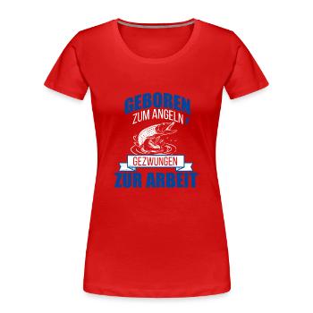 Anglers fishing fish work - Women's Premium Organic T-Shirt - red - Front - Mia (176cm)