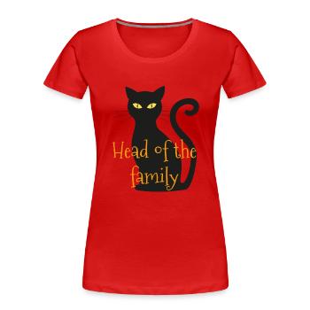 Kopf Chef der Familie Katze - Frauen Premium Bio T-Shirt - Rot - Vorne - Mia (176cm)