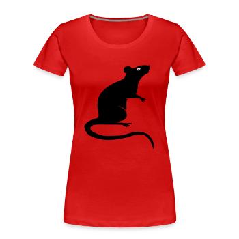 Ratte Maus Nager Nagetier Rattus Wanderratte tier - Frauen Premium Bio T-Shirt - Rot - Vorne - Mia (176cm)