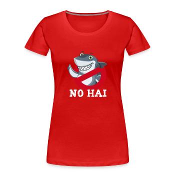 no hai Comic niedlich Fisch verbot Schild wild dem - Frauen Premium Bio T-Shirt - Rot - Vorne - Mia (176cm)