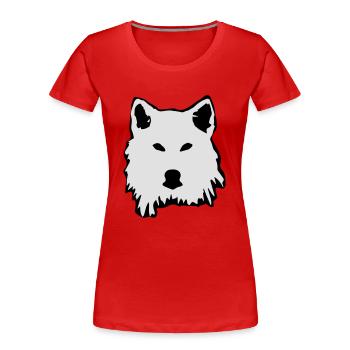 wolf - Women's Premium Organic T-Shirt - red - Front - Mia (176cm)