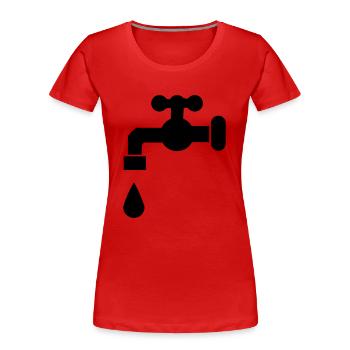 Le Robinet - T-shirt bio Premium Femme - rouge - Devant - Mia (176cm)